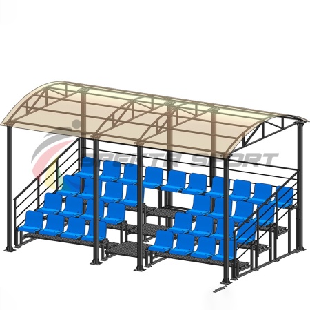 Купить Трибуна для зрителей 4 ряда на 34 места с навесом и перилами в Малмыже 