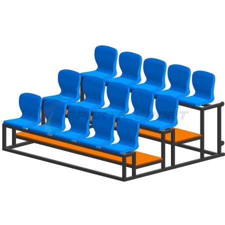 Купить Трибуна мобильная 3 ряда сиденья пластиковые на 15 мест в Малмыже 